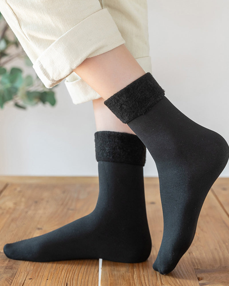 Fleece-Lined Thickened Winter Snow Socks (5 Pairs)