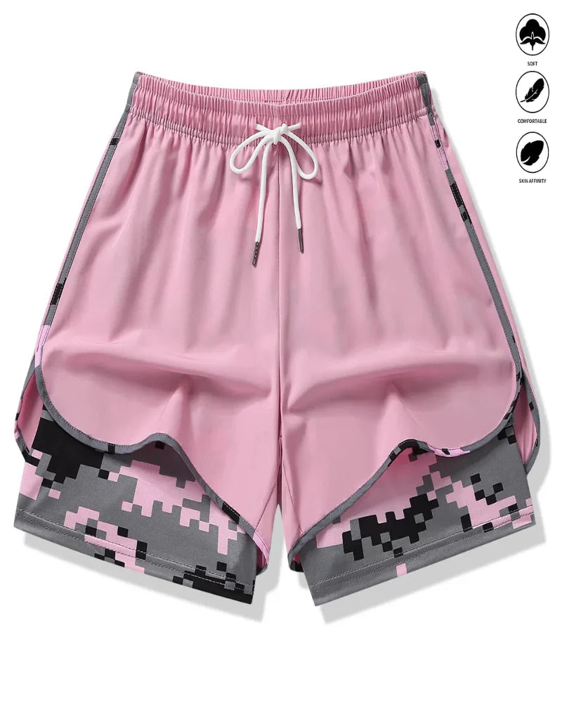 Womens Athletic Shorts with Built In Liner and Drawstring Waist