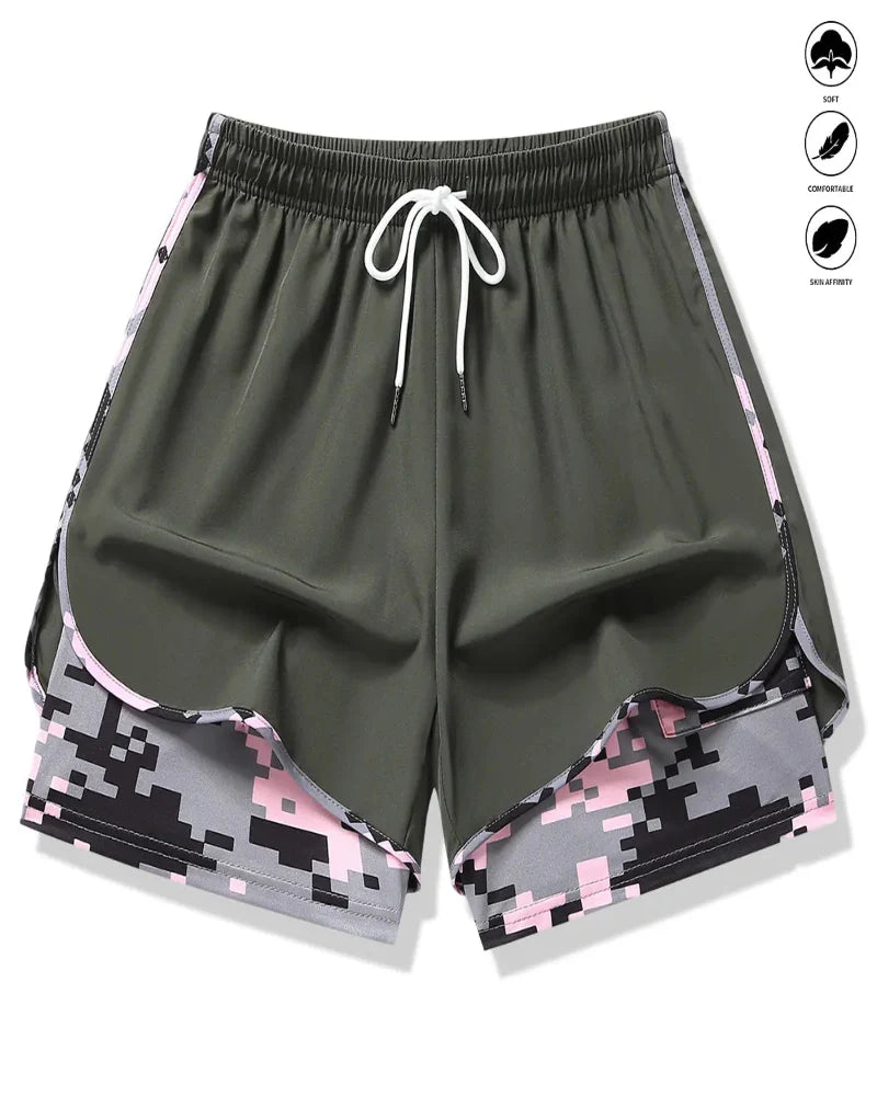 Womens Athletic Shorts with Built In Liner and Drawstring Waist